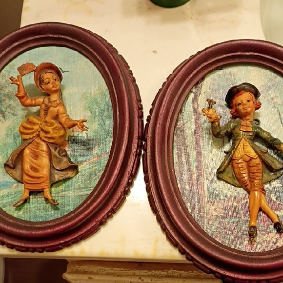 Vintage Style Wall Plaques with Figures